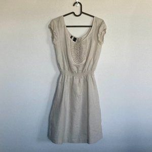 Mango linen/cotton dress with embroidered detail (S)